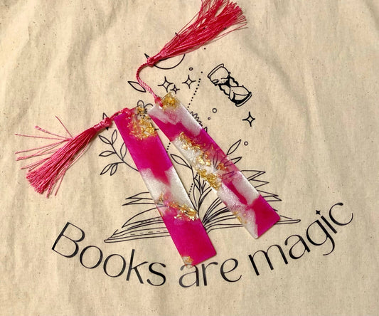 Pink Swirl Resin Bookmark - Tuma's Books
