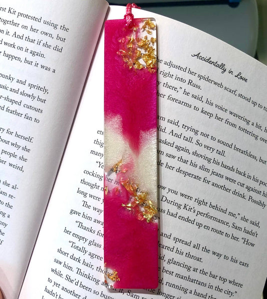 Pink Swirl Resin Bookmark - Tuma's Books