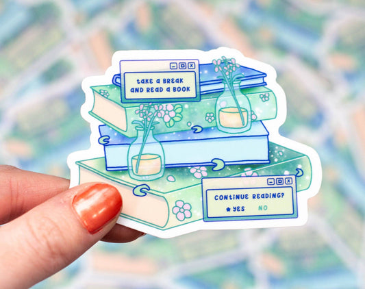 Stacked Books Sticker - S29 - Tuma's Books