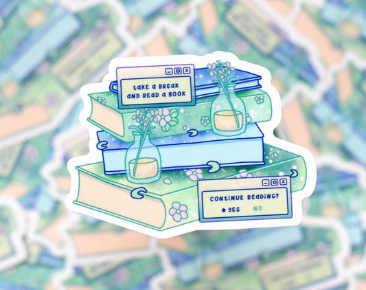 Stacked Books Sticker - S29 - Tuma's Books