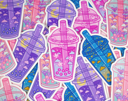 Boba Tea Drink Sticker: Purple - Tuma's Books