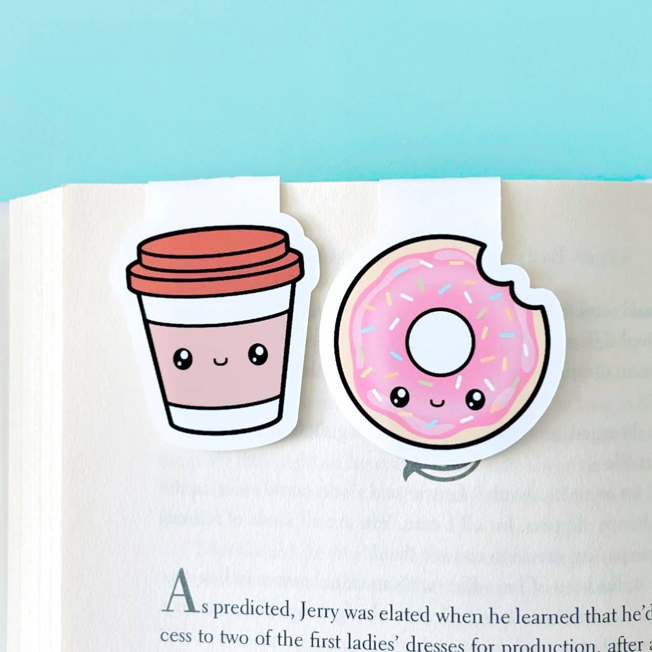 Coffee and Donuts Bookmark Buddies Magnetic Bookmark - Tuma's Books