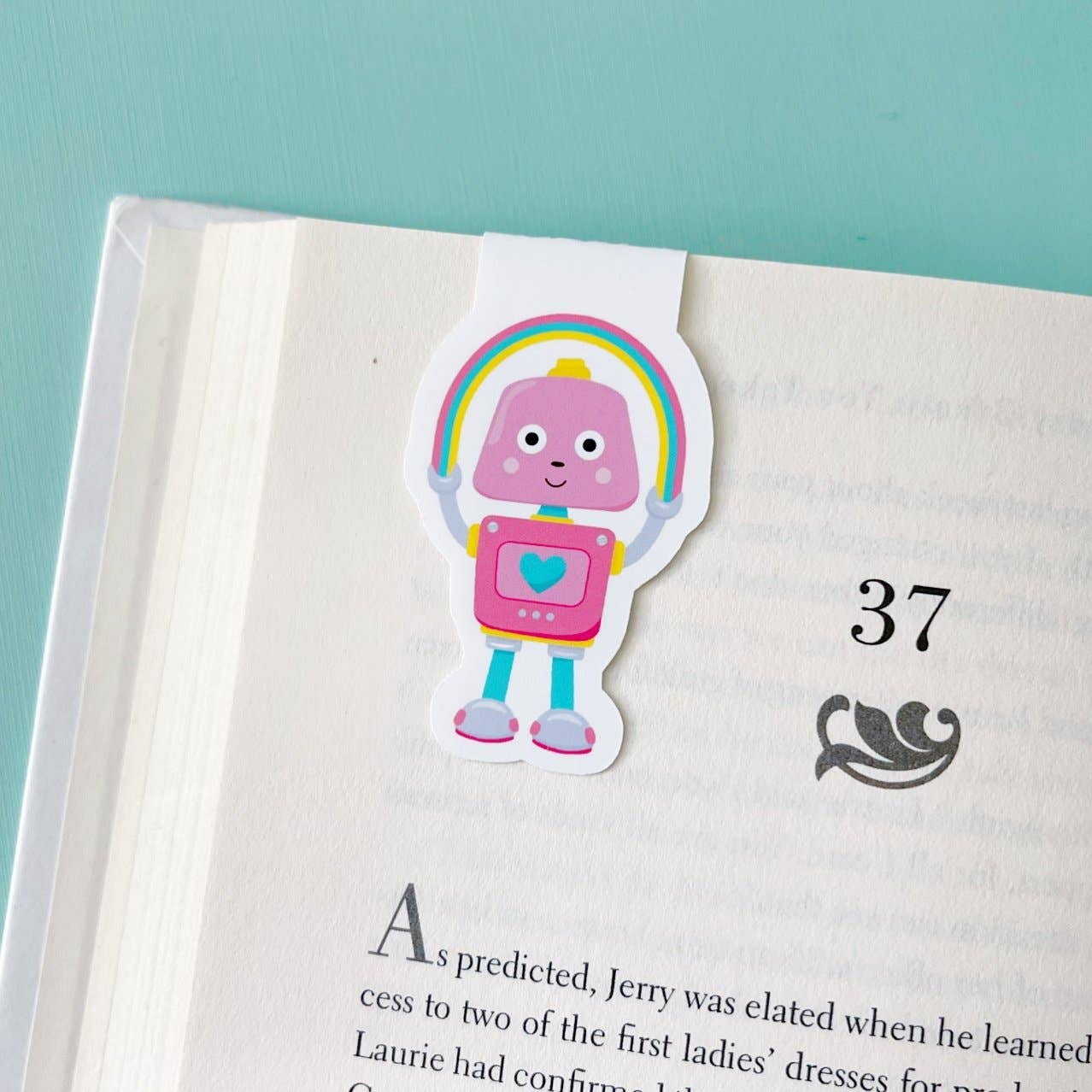 Rainbow Robot Robot Magnetic Bookmark - Tuma's Books