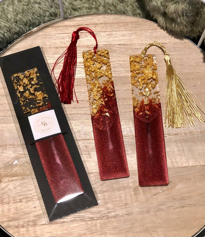 Red and Gold Resin Bookmark: Gold - Tuma's Books
